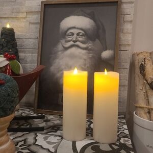 Set of two Ivory 8" Matchless Luminara LED Flameless Candles - Free shipping